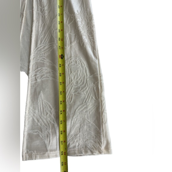 Mango Women's Knot Long Dress with Front Opening Flower Embroidery Beige Size 6 - Picture 6 of 8